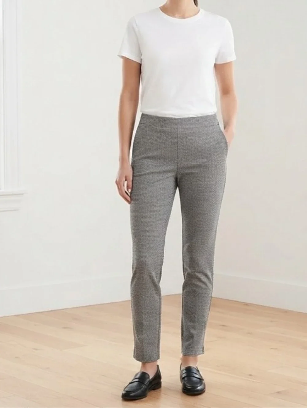 White House Black Market Gray Houndstooth 